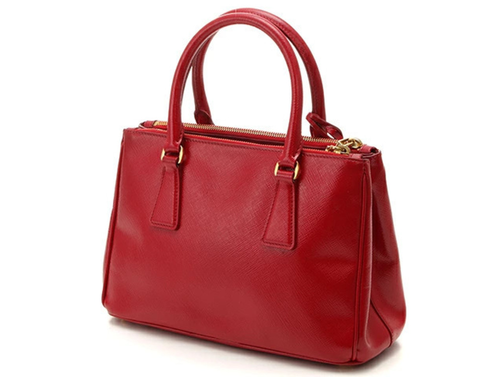 Prada Vernice Red Saffiano Handbag Red